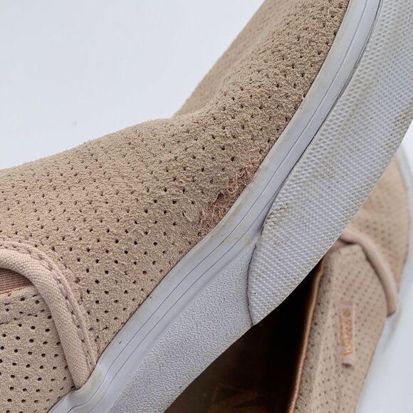 Vans woman’s dusty rose pink Perforated Slip-On Suede leather shoes size 7.5 - Picture 10 of 10